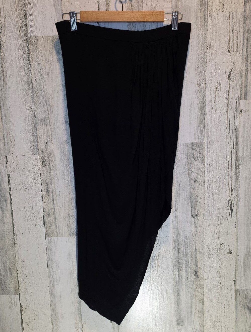 Express Black Asymmetrical Draped Overlay Mini Skirt High Slit Y2K Size M